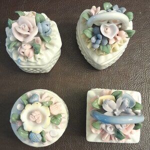 VTG Miniature Trinket Boxes, Set of 4